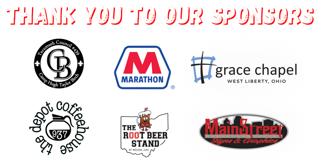 Thank you to our sponsors- DeGraff Creamery, The Root Beer Stand, City Sweets, Stoner's Ice Cream Parlor, Young's Jersey Dairy, Marathon, West Liberty Lions Park, Whit's Frozen Custard